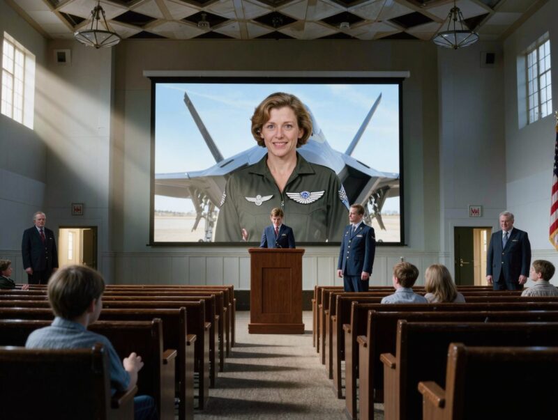 Mein Lehrer lachte, als ich sagte, dass meine Mutter eine F-22 flog – dann öffneten sich die Türen der Aula