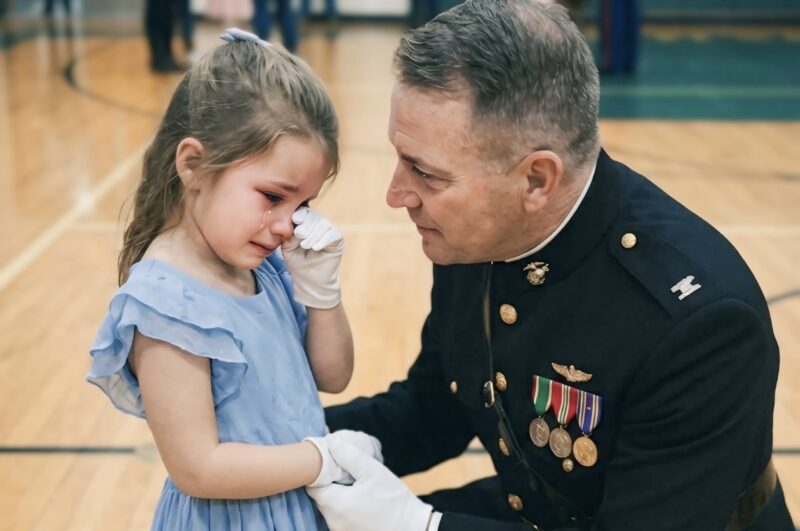 Meine Tochter stand beim Vater-Tochter-Tanz ganz allein – einige machten sich über sie lustig. Doch dann marschierten plötzlich zwölf Marinesoldaten in die Turnhalle …