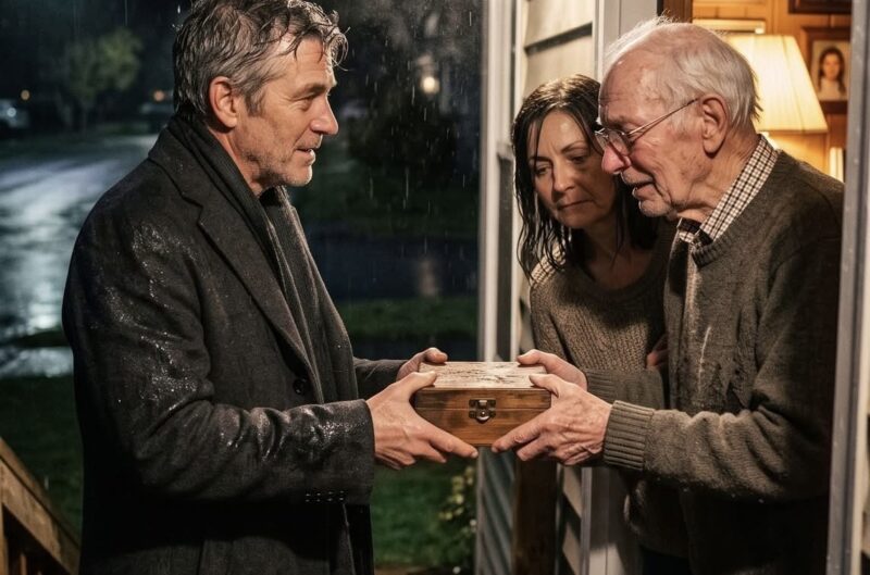 „Mein Vater öffnete die Tür in dem Glauben, dass ich allein gekommen war … Doch als er den Mann an meiner Seite und die verkohlte Holzkiste in seiner Hand sah, erstarrte er.“